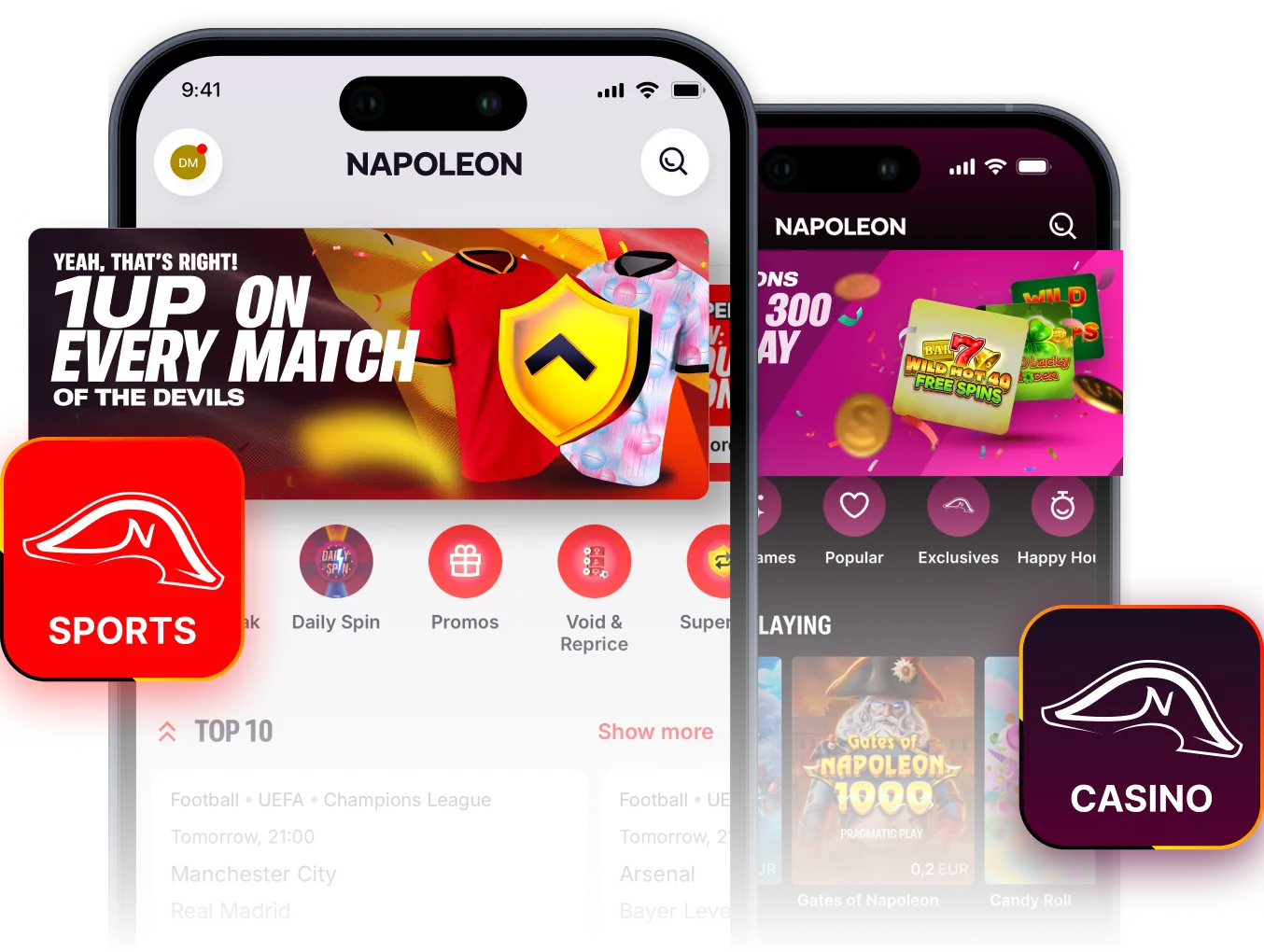 Capture d'écran de l'app Napoleon Casino